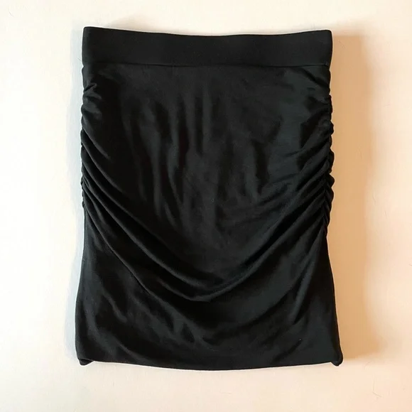 Banana Republic Black Ruched Soft Knit Bodycon Mini Skirt Size XS - Picture 9 of 15